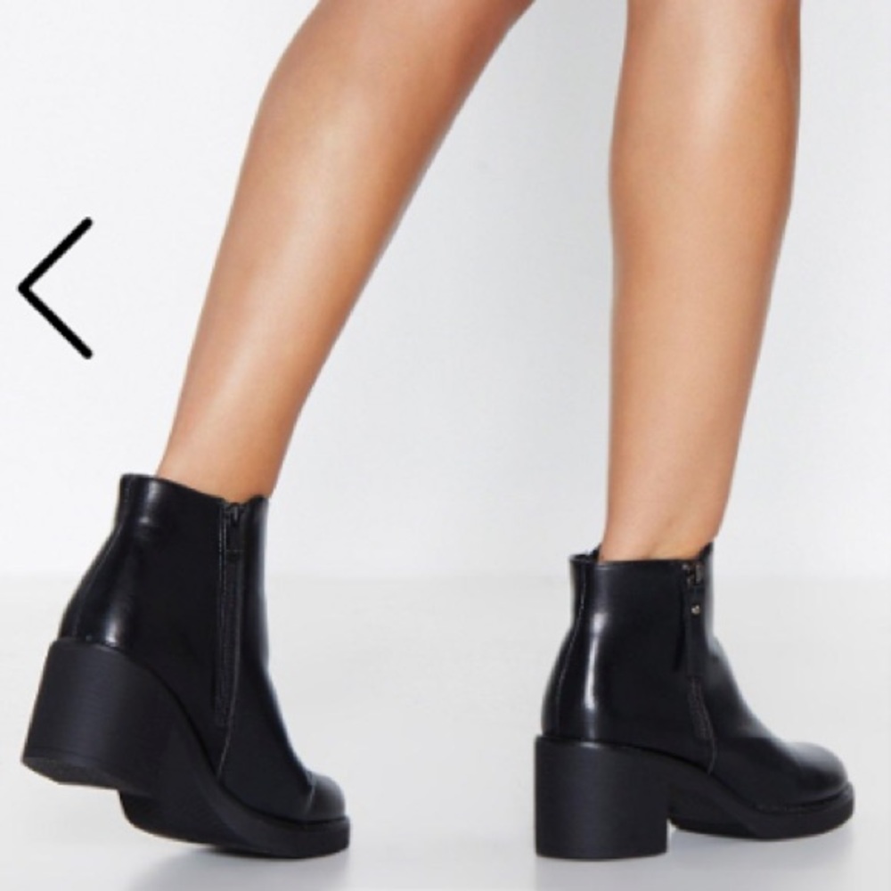 Nasty Gal - Black Faux Leather Boot